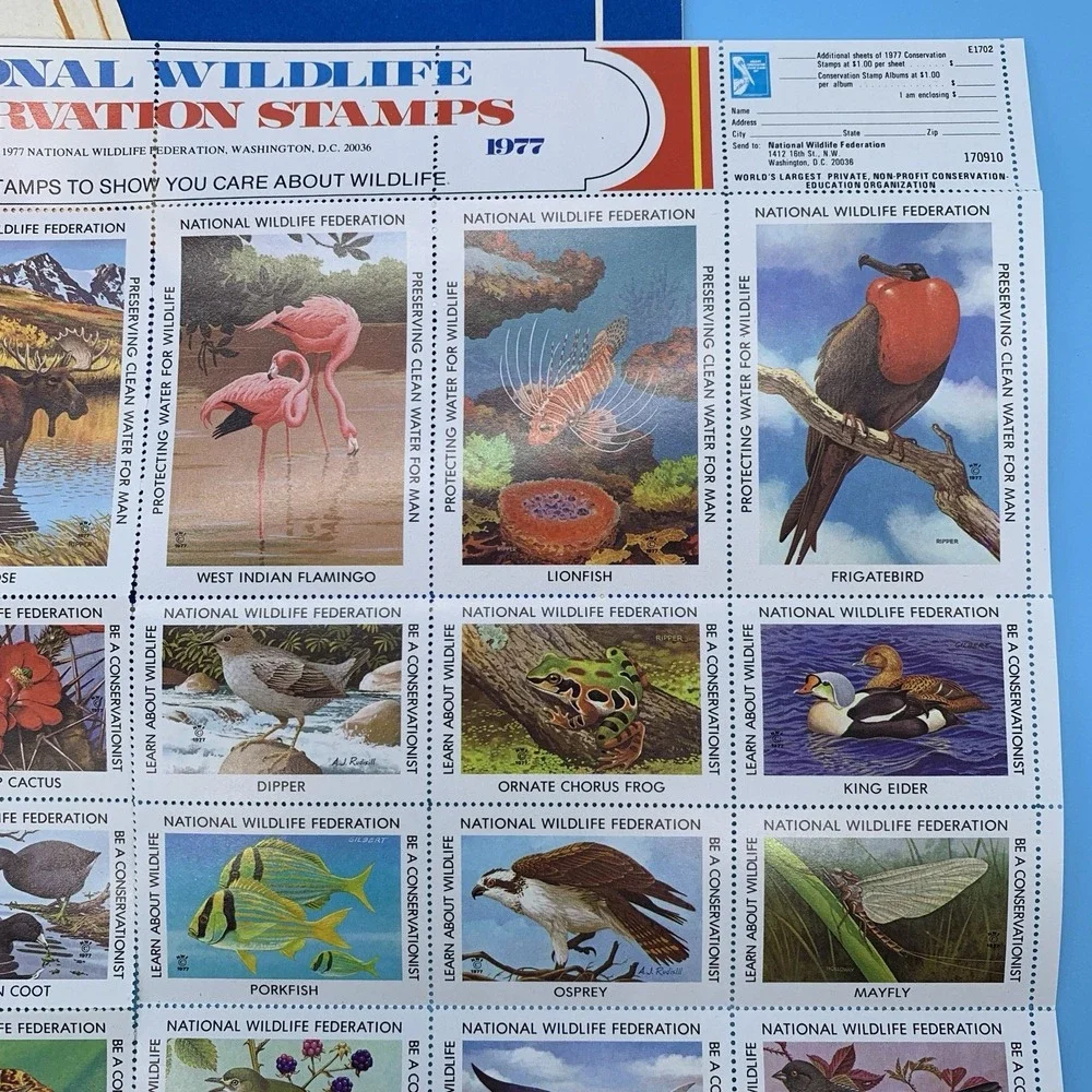 Stamp Album Complete 1977 Wildlife Conservation National Wildlife Federation